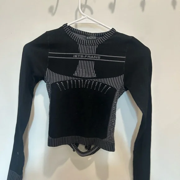 iETS FRANS Black and Gray Long Sleeve Top - Picture 1 of 3